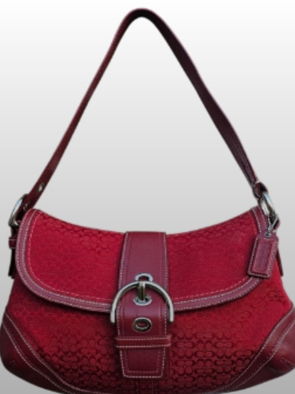 Coach soho canvas and leather cherry red very rare